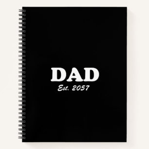 Dad Custom Est date modern typography black Notebook
