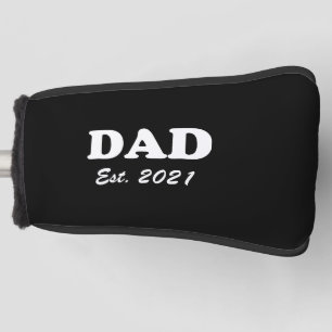 Dad custom established date black personalised  golf head cover