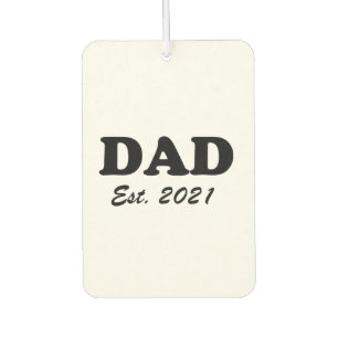 Dad Custom Established date black white modern Car Air Freshener