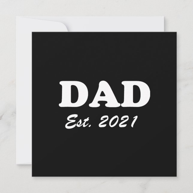 Dad custom established date black & white modern card (Front)