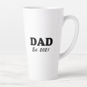 Dad custom established date black white modern latte mug