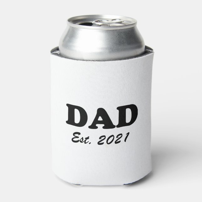 Dad custom established date Personalised fun cool Can Cooler (Can Front)