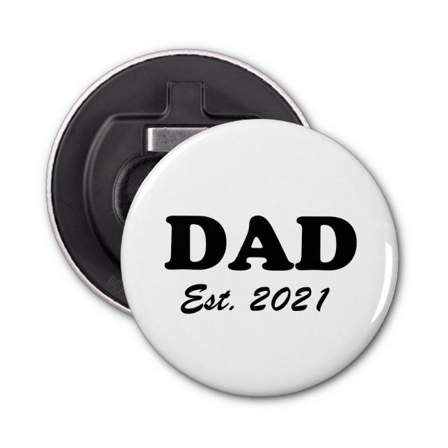 Dad custom established date personalised modern  bottle opener (Front)