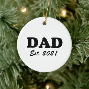 Dad Custom Established date personalised modern Ceramic Tree Decoration