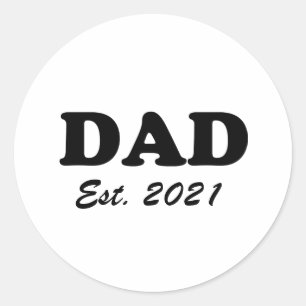Dad custom established date personalised modern classic round sticker