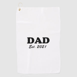 Dad custom established date white personalised golf towel