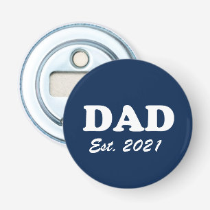 Dad Custom Established navy blue white modern Bottle Opener