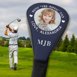 DAD Custom Photo Personalised Monogram Blue Golfer Golf Head Cover<br><div class="desc">Most Tee-riffic Dad ... Introducing our personalised golf head cover, the perfect addition to any golfer's club swag. Our head cover features a sleek and modern design, with the option to add a monogram initials and personalised text. The cover is designed to fit snugly over your golf club, providing protection...</div>