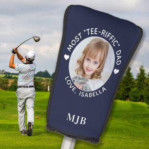 DAD Custom Photo Personalised Monogram Golfer Blue Golf Head Cover