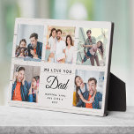 DAD | Custom Rustic Father's Day Photo Collage Plaque<br><div class="desc">This sweet WE LOVE YOU DAD photo collage plaque will surely brighten the day of the awesome dad in your life. Customise with your own favourite 5 photos and message with year and names. The modern script typography design on a rustic farmhouse style shiplap wood background makes a perfect, elegant...</div>