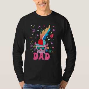 Dad Cute Axolotl Sunglasses Wearing Cap Costume Fa T-Shirt
