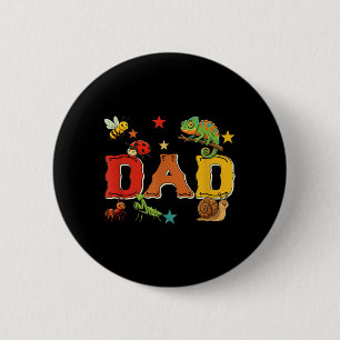 Dad Cute Insect Lover Floral Leopard Bee Ant 6 Cm Round Badge