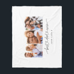 dad cute modern script multi photo gift  fleece blanket<br><div class="desc">Dad cute modern script multi photo gift</div>