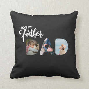 DAD Cutout 3 Photo Collage Custom gift home Cushion
