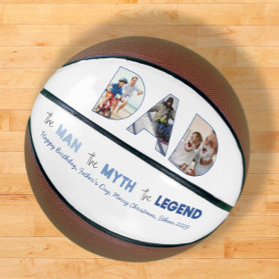 DAD Cutout 3 Photo Collage Man Myth Legend Basketball