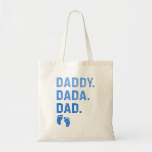 Dad Dada Daddy Baby Foot Prints Mens Tote Bag