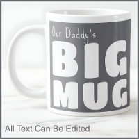 Dad Daddy Custom Big Mug Grey C19 Funny Novelty  