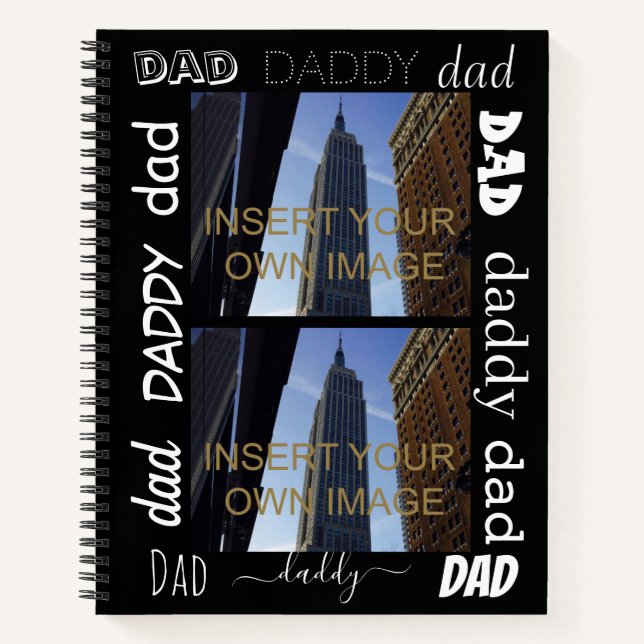 Dad Daddy Custom Two Photo Notebook (Front)