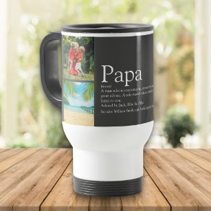 Dad Daddy Father Definition 4 Photo Collage Gray Travel Mug