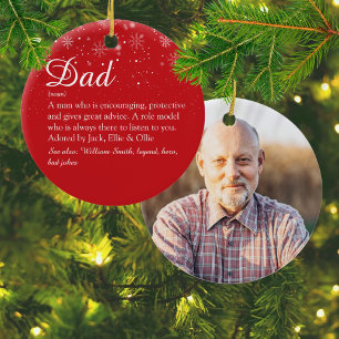 Dad Daddy Father Definition Photo Christmas Ceramic Tree Decoration