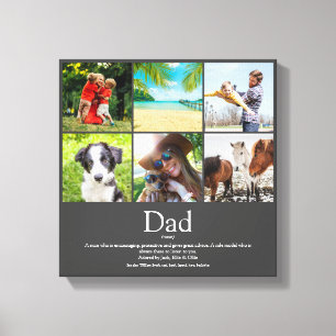 Dad Daddy Father Papa Definition 6 Photo Grey Canvas Print