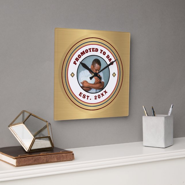  Dad Daddy Father Pappy Family Personalise  Square Wall Clock (Office)