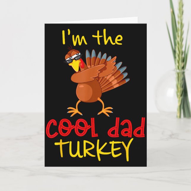 Dad Daddy Turkey Matching Family Group Thanksgivin Card (Front)