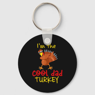 Dad Daddy Turkey Matching Family Group Thanksgivin Key Ring