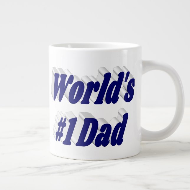 Dad dark blue half text  large coffee mug (Right)