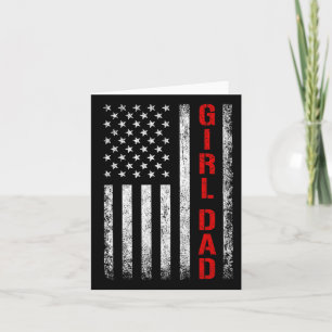 Dad Daughter Dad Of Girls Usa Flag Father's Day Card