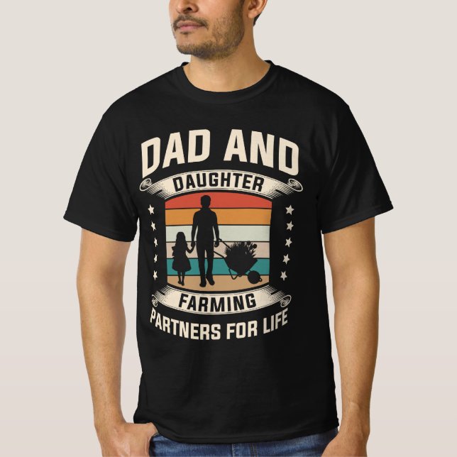 Dad & Daughter Farming Team 🌾🚜 T-Shirt (Front)