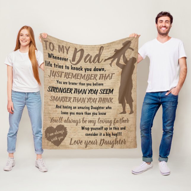 Dad Daughter Father Day occasionally Retro gift Fleece Blanket (In Situ)