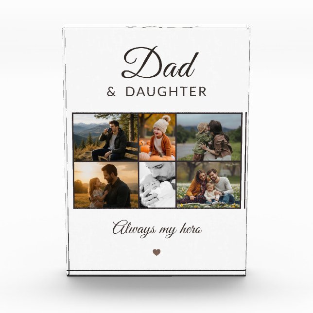 Dad & Daughter Personalised Photo  Block (Front)