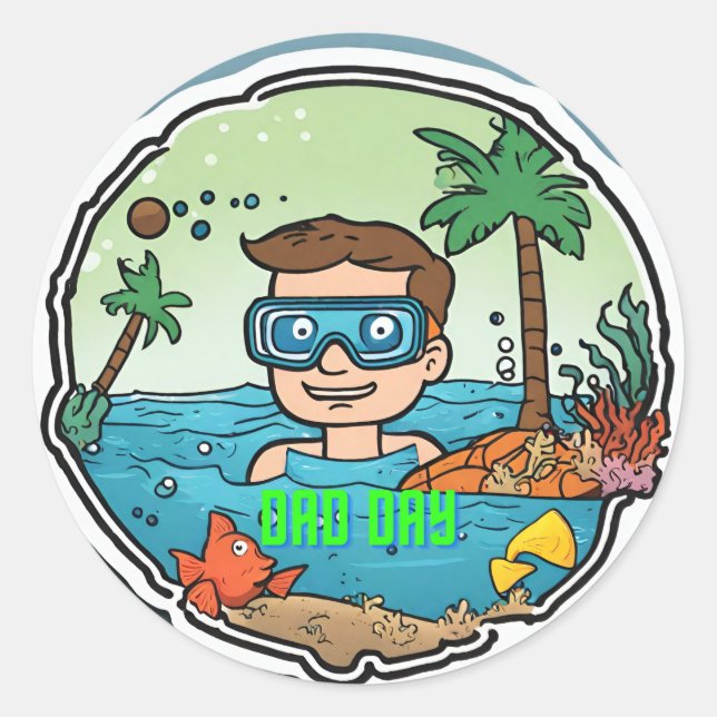 dad  day classic round sticker (Front)