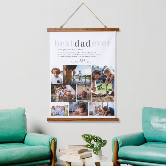 Dad Definition | 8 Photo Personalised Hanging Tapestry (Living Room)