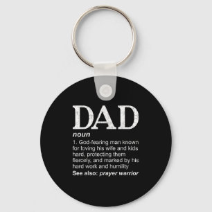 Dad Definition Father's Day Daddy Christian Dad Key Ring