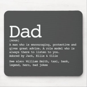 Dad Definition Father's Day Modern Grey Mouse Pad