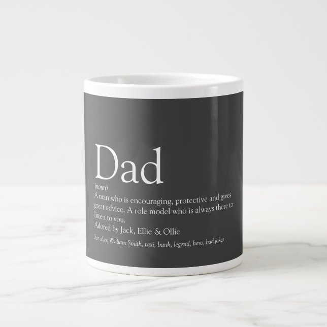 Dad Definition Fun Quote Large Coffee Mug (Front)