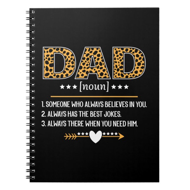 Dad Definition Leopard Print Father's Day Gift Notebook (Front)