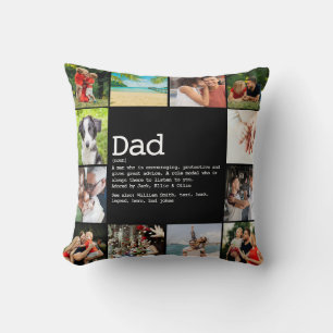 Dad Definition Photo Collage Father's Day Cushion