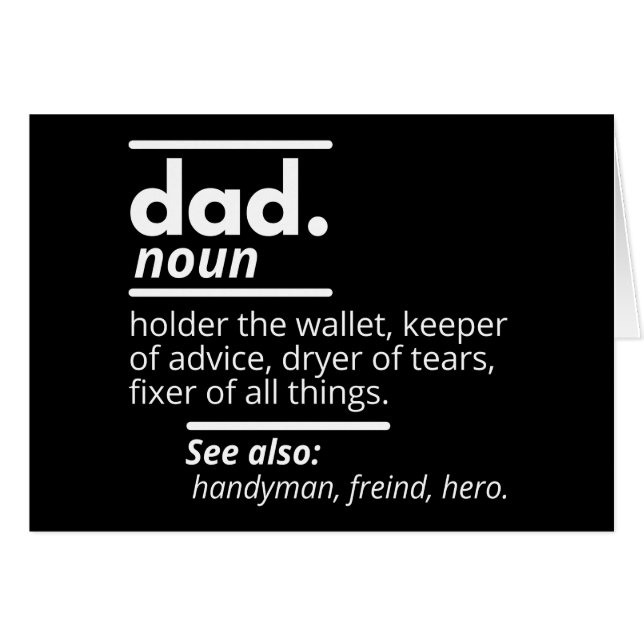 Dad Dictionary Definition - Funny Fathers Day Gift (Front Horizontal)