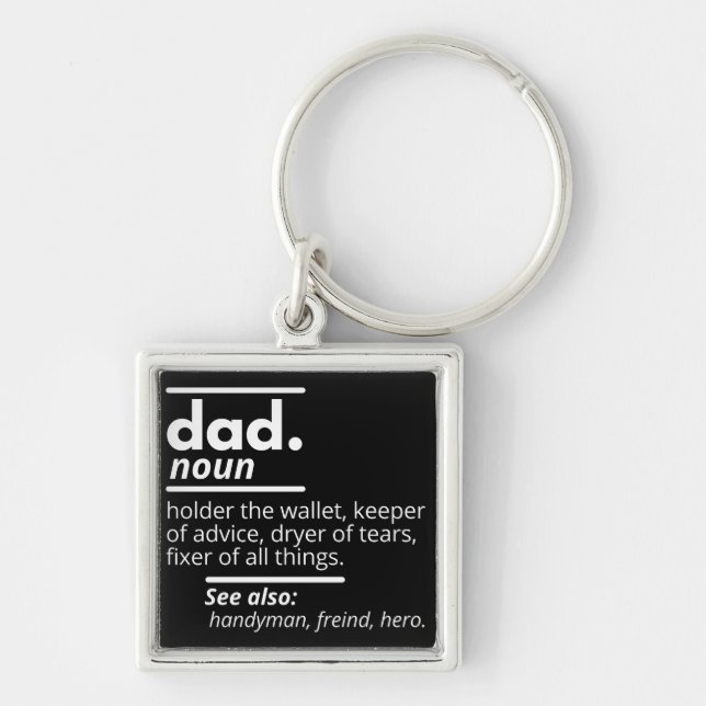 Dad Dictionary Definition - Funny Fathers Day Gift Key Ring (Front)