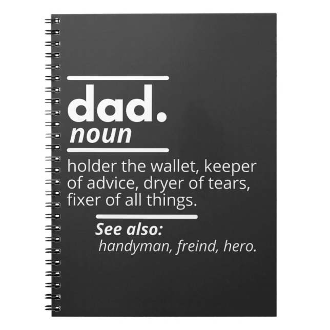 Dad Dictionary Definition - Funny Fathers Day Gift Notebook (Front)