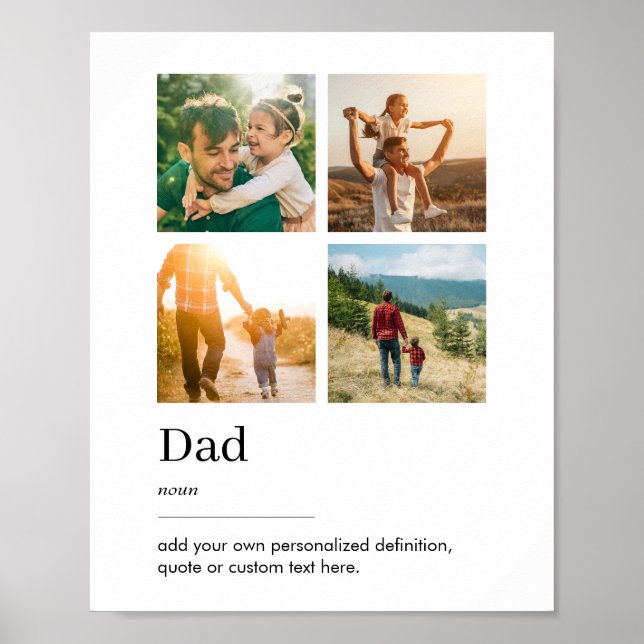 Dad Dictionary Definition Photo Collage Poster (Front)