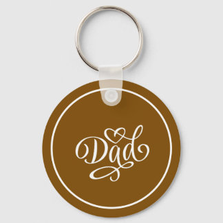 Dad elegant script lettering ,fathers day key ring