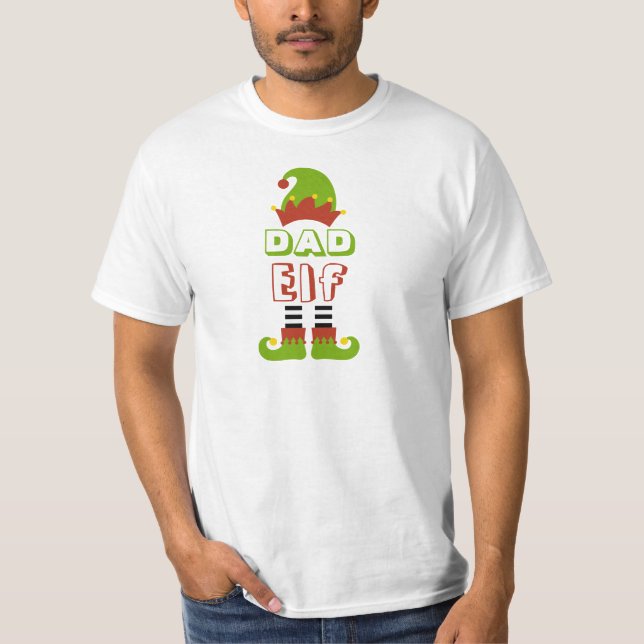 Dad Elf Christmas Xmas Holiday Cute T-Shirt (Front)