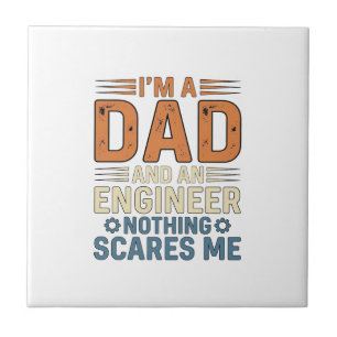 Dad Engineer Nothing Scares Me Vintage Shirt Desig Tile