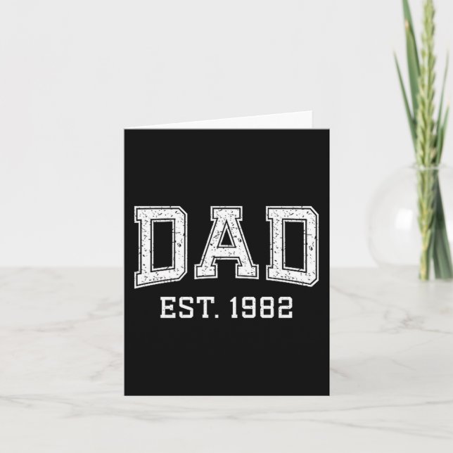 Dad Est 1982 Dad D Fathers Day Ized  Card (Front)