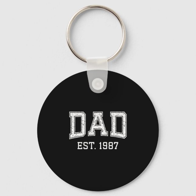 Dad Est 1987 Dad D Fathers Day Ized  Key Ring (Front)