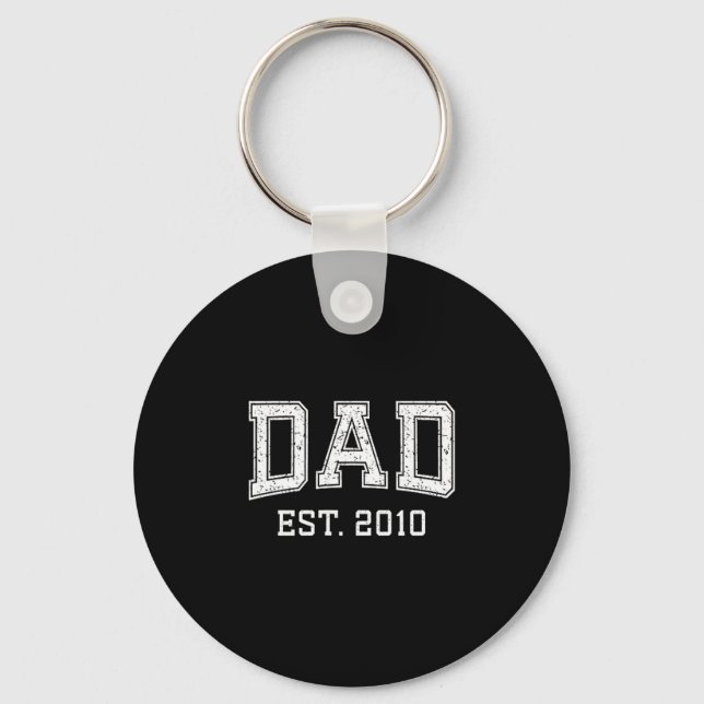 Dad Est 2010 Dad D Fathers Day Ized  Key Ring (Front)